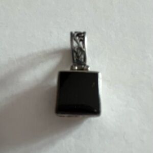 Double Sided Onyx/Mother of Pearl Sterling Silver Pendant